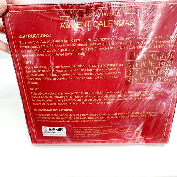 Advent Calendar 1008 Piece Christmas Jigsaw Puzzle  27.5" x19.7" Countdown Fun - Picture 12 of 12